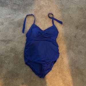 Blue W&M Maternity Bathing Suit
